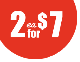 “2 for $7 red price sticker”