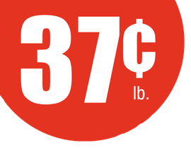 "37¢/lb. red price sticker”