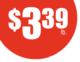 “$3.39/lb red price sticker”
